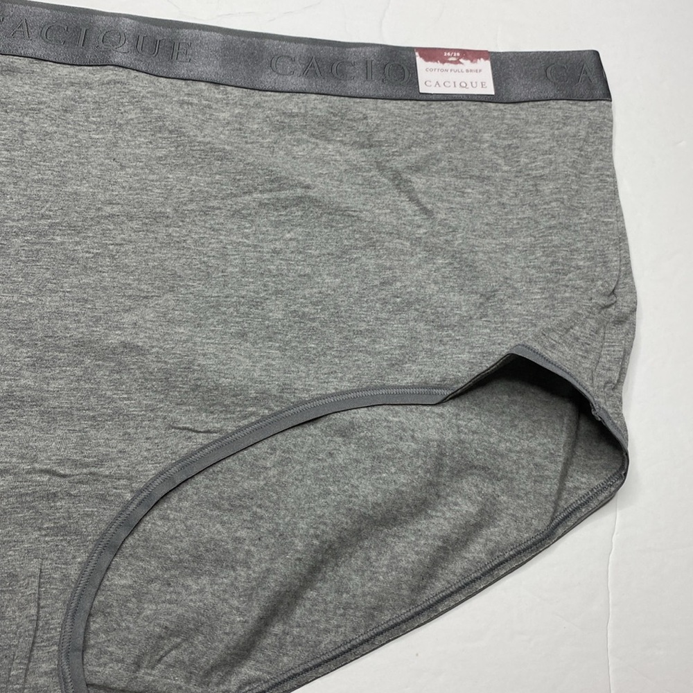 26/28 gray cotton full brief panty wide waistband NWT Lane Bryant plus size 4x - Picture 5 of 7